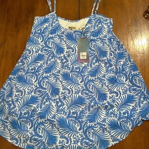 Show Me Your MuMu White and Blue Boxy Sleeveless Tunic